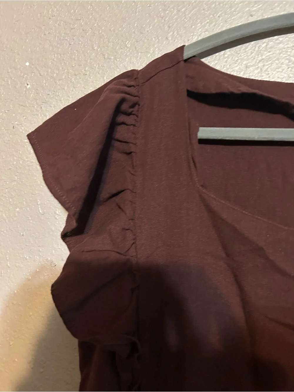Una Brown Ruffle Sleeve Mini Dress - Picture 3 of 7